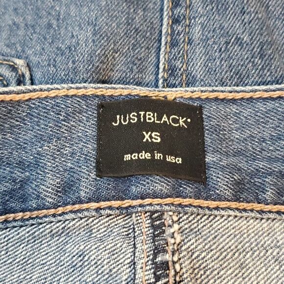 𝅺just BLACK BRAND Side Stripe Denim Mini Skirt XS - Picture 8 of 10